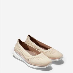 Cole Haan Women's Beige Knit Flats 3.Zerogrand Stitchlite Ballet Flat